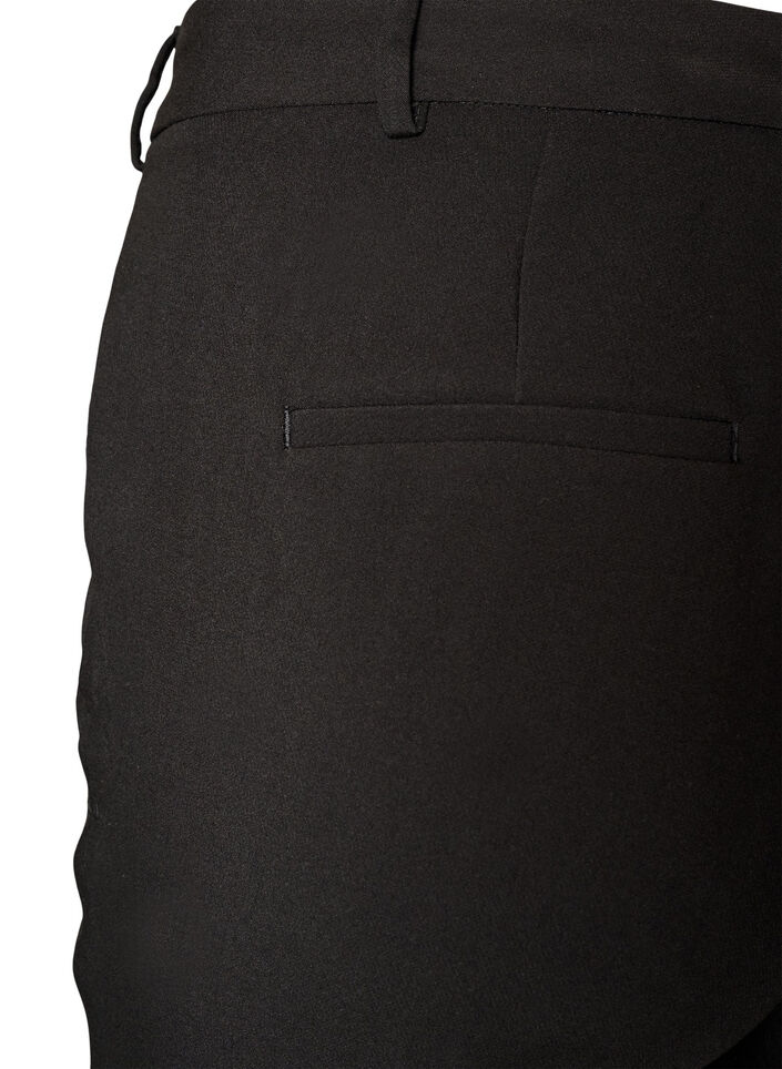 Dressbukser med h&oslash;y midje og pressefolder, Svart, Packshot image number 3