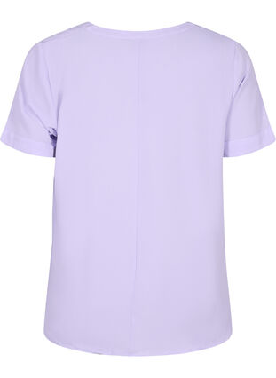 Kortermet bluse med V-hals, Lavender, Packshot image number 1