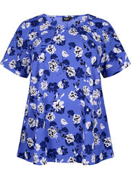 FLASH - Bluse med korte ermer og trykk, Amparo Blue Flower