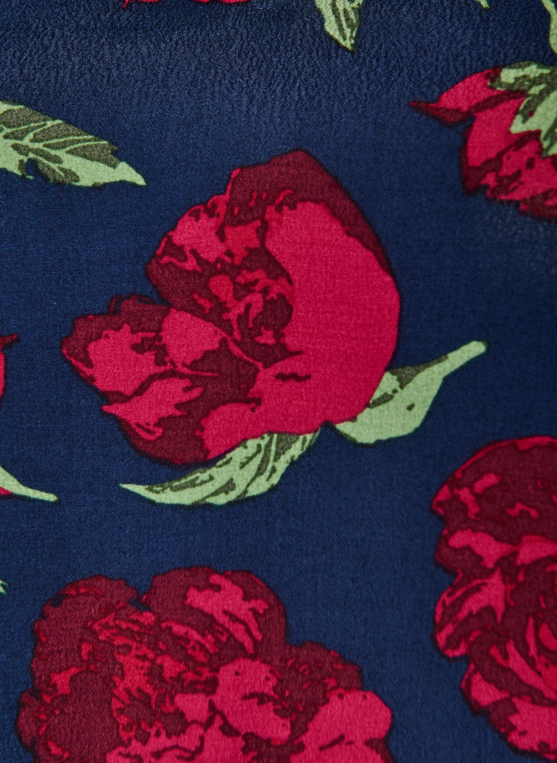 ZizziViskosebluse med blomstertrykk og ballongform, Bl&aring;, Packshot image number 2