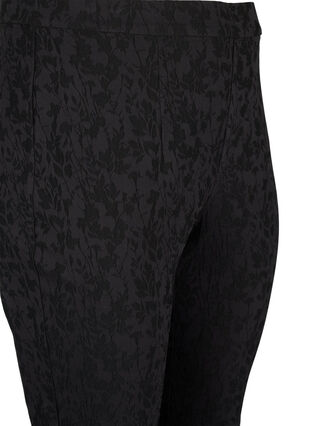 Bukser i viskose med tone-i-tone-mønster, Black, Packshot image number 2