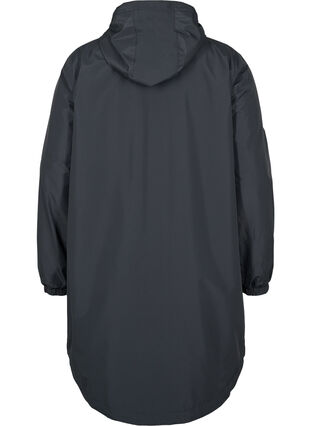 Zizzi Regnjakke med hette og refleksdetaljer, Black, Packshot image number 1