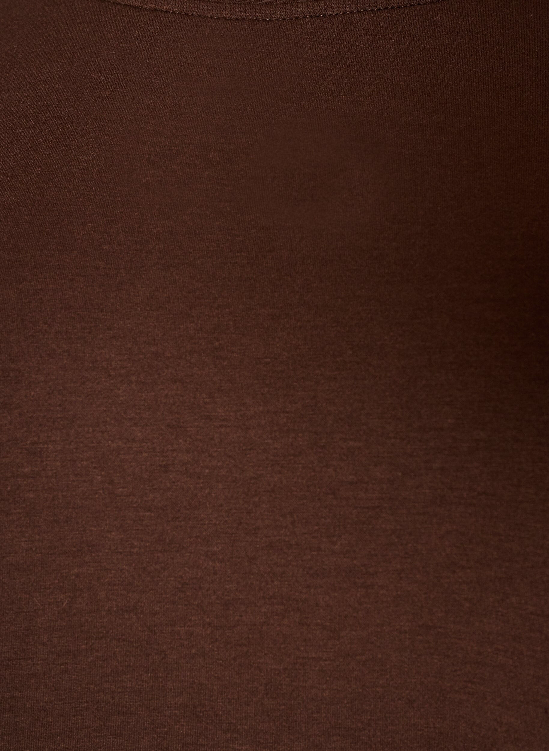 ZizziJerseybluse med blonderkant, Brun, Packshot image number 2