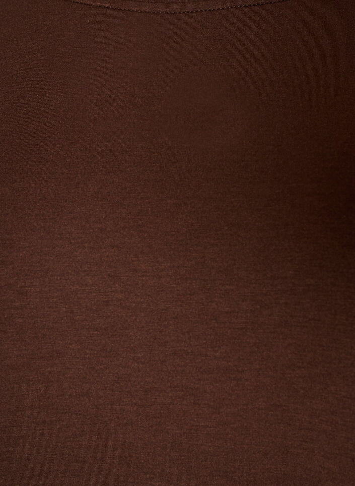 Jerseybluse med blonderkant, Brun, Packshot image number 2