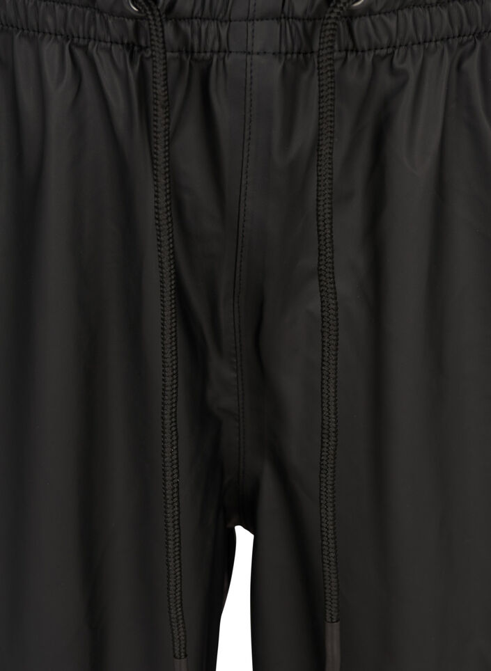 Regnsbukser med strikk og knyting, Black, Packshot image number 2