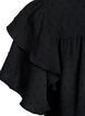 Kort kjole med rysjermer og prikkete tekstur, Black, Packshot image number 3