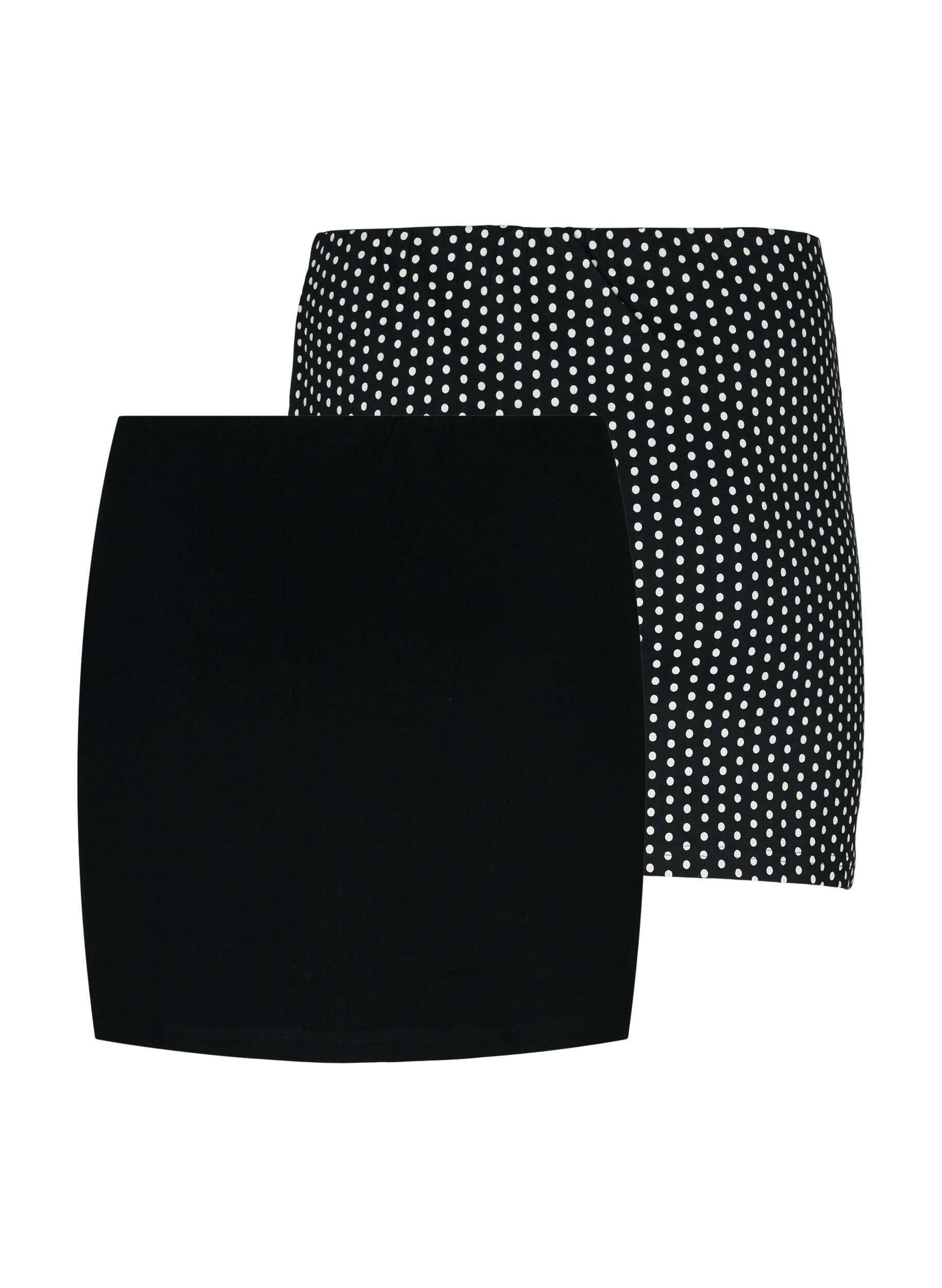 Zizzi Toppforlenger 2 stk., Black/Black Dot, Packshot image number 1