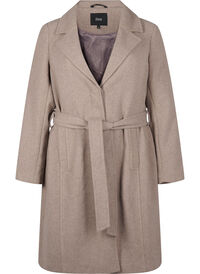 Lang ullkåpe med belte, Moon Rock Mel.  Lang ullkåpe med belte