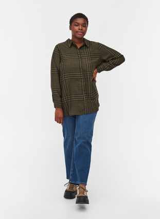 Rutete skjorte med lange ermer, Ivy Green Check, Model image number 2