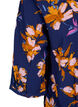 Blomstret bluse med 3/4-ermer, Peacoat Flower AOP, Packshot image number 3