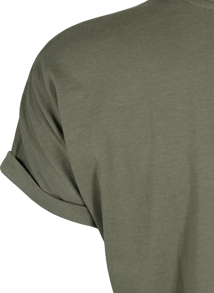 Kortermet T-skjorte i bomullsblanding, Gr&oslash;nn, Packshot image number 3