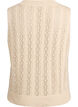 Strikket vest med hullbroderi og knyting, Beige, Packshot image number 1
