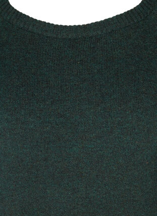 Langermet strikkekjole med rund hals, Darkest Spruce Mel, Packshot image number 2