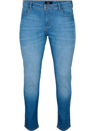 Emily jeans med vanlig liv og smal passform, Blue denim