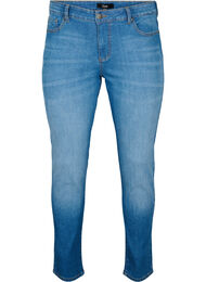 Emily jeans med vanlig liv og smal passform, Blue denim
