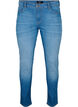 Emily jeans med vanlig liv og smal passform, Blue denim, Packshot image number 0