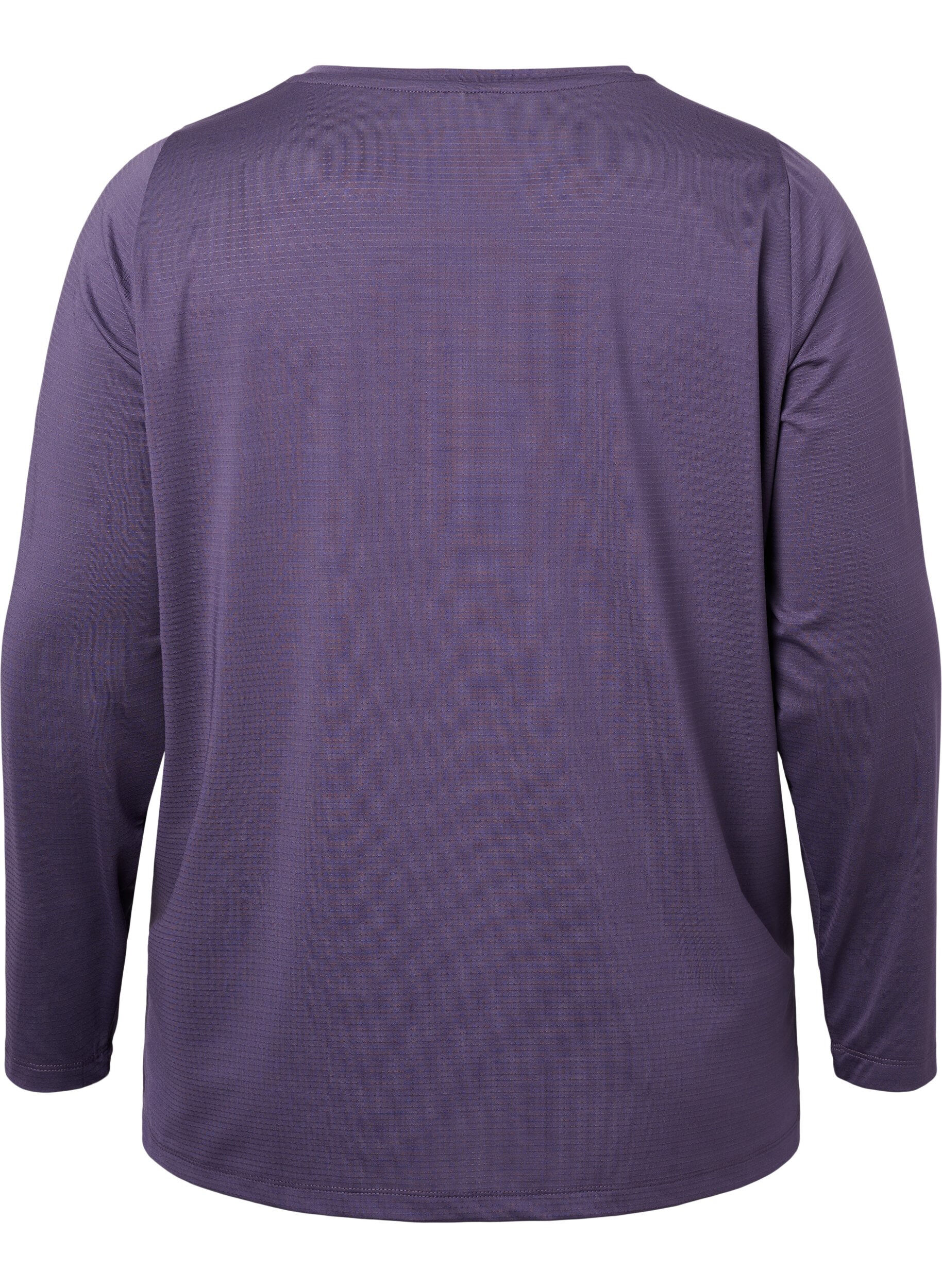 Zizzi Langermet treningsbluse med struktur, Purple Plumeria, Packshot image number 1