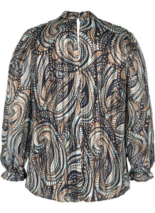 Langermet bluse med paisley-mønster, Black Paisley, Packshot image number 1