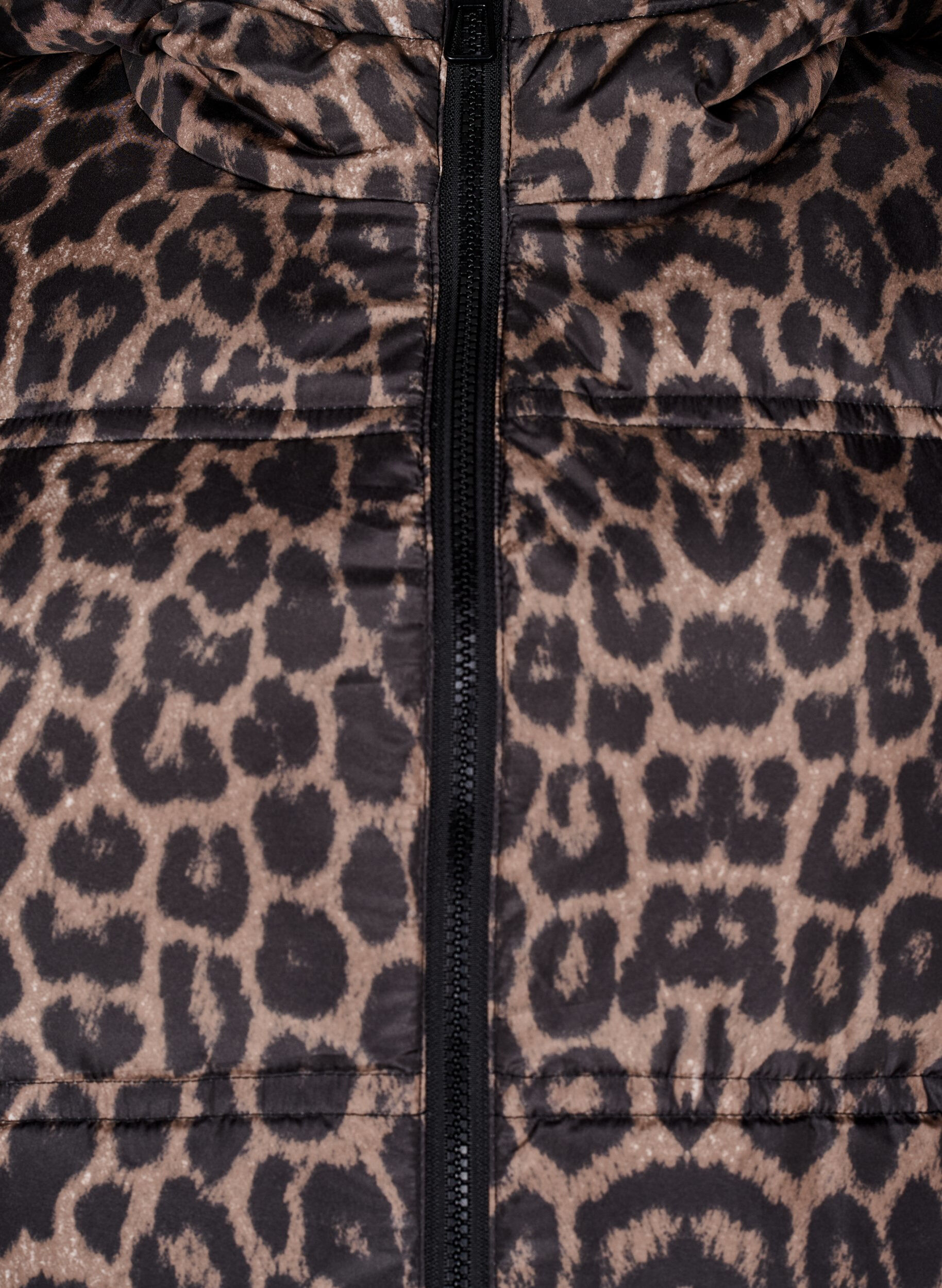 Zizzi Kort pufferjakke med hette og toveis glidel&aring;s, Svart, Packshot image number 2