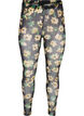 Leggings med mesh og blomstermønster, Yellow Green AOP, Packshot image number 0