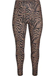 Viskoseleggings med sebratrykk, Brown Zebra