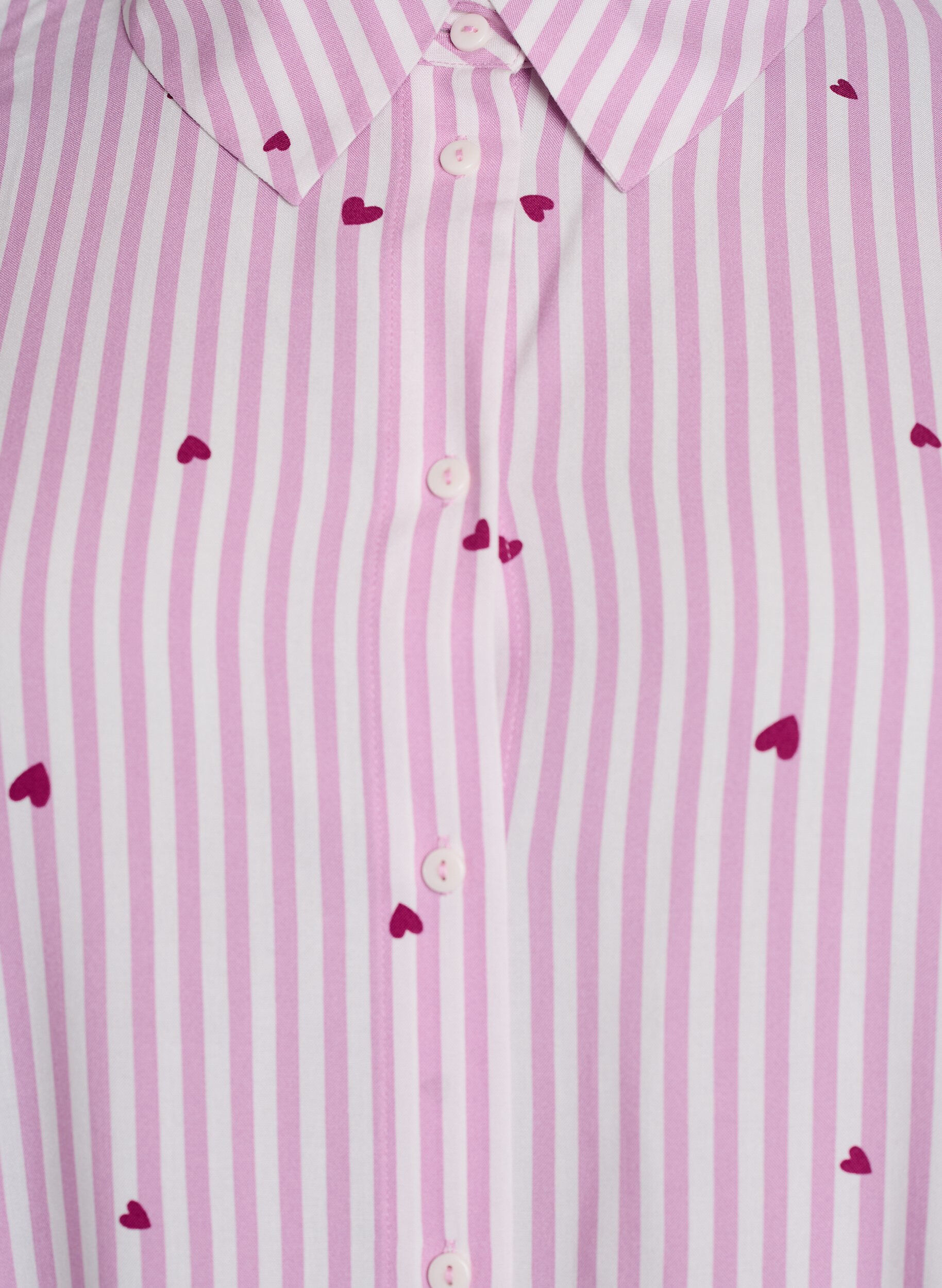 ZizziNattkjole med striper og hjerter, Rosa, Packshot image number 2