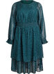 Midikjole i chiffon med prikket mønster, Grønn, Packshot image number 0