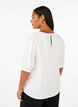 Viskosebluse med 1/2-ermer, Bright White, Model image number 1