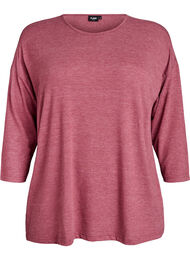 Jersey bluse med 3/4 ermer, Rosa