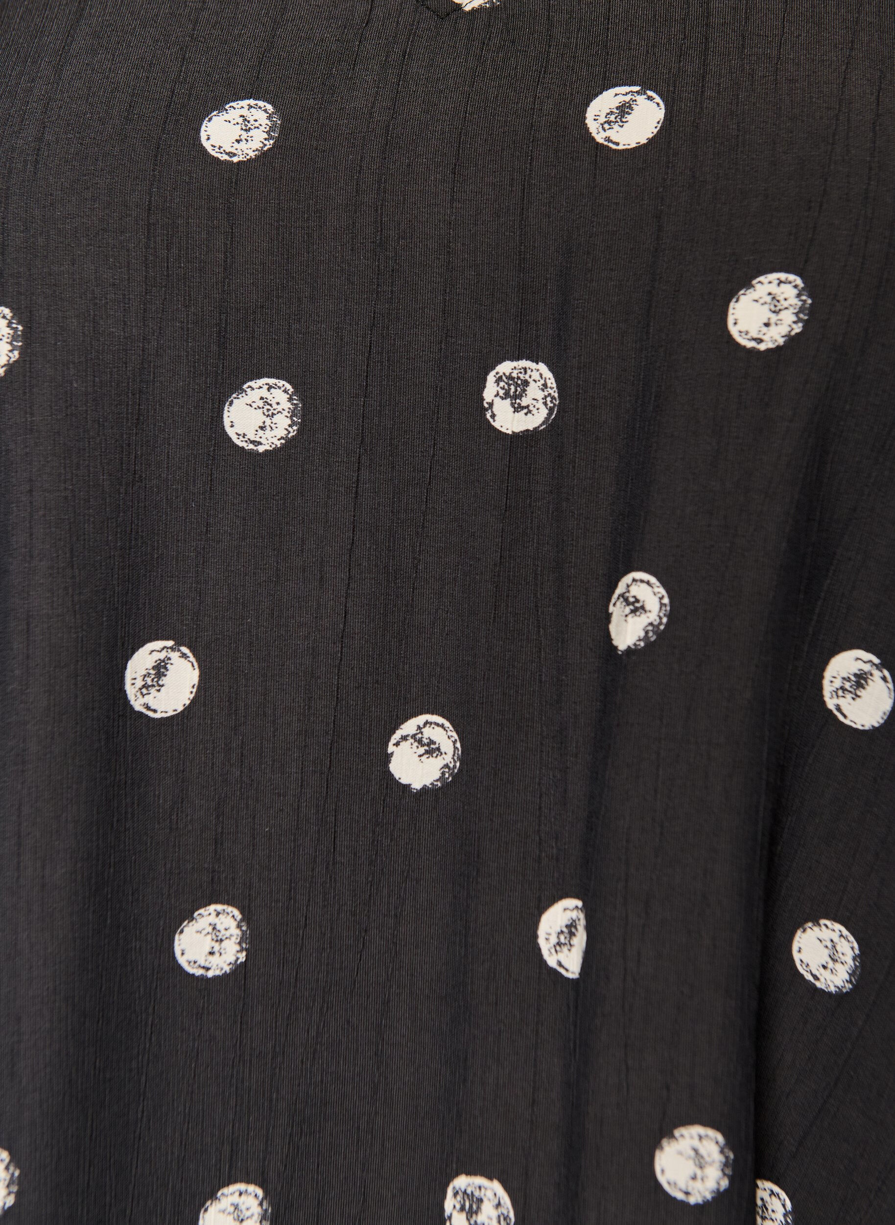 Zizzi Viskosebluse med rynkete ermer, Svart, Packshot image number 2