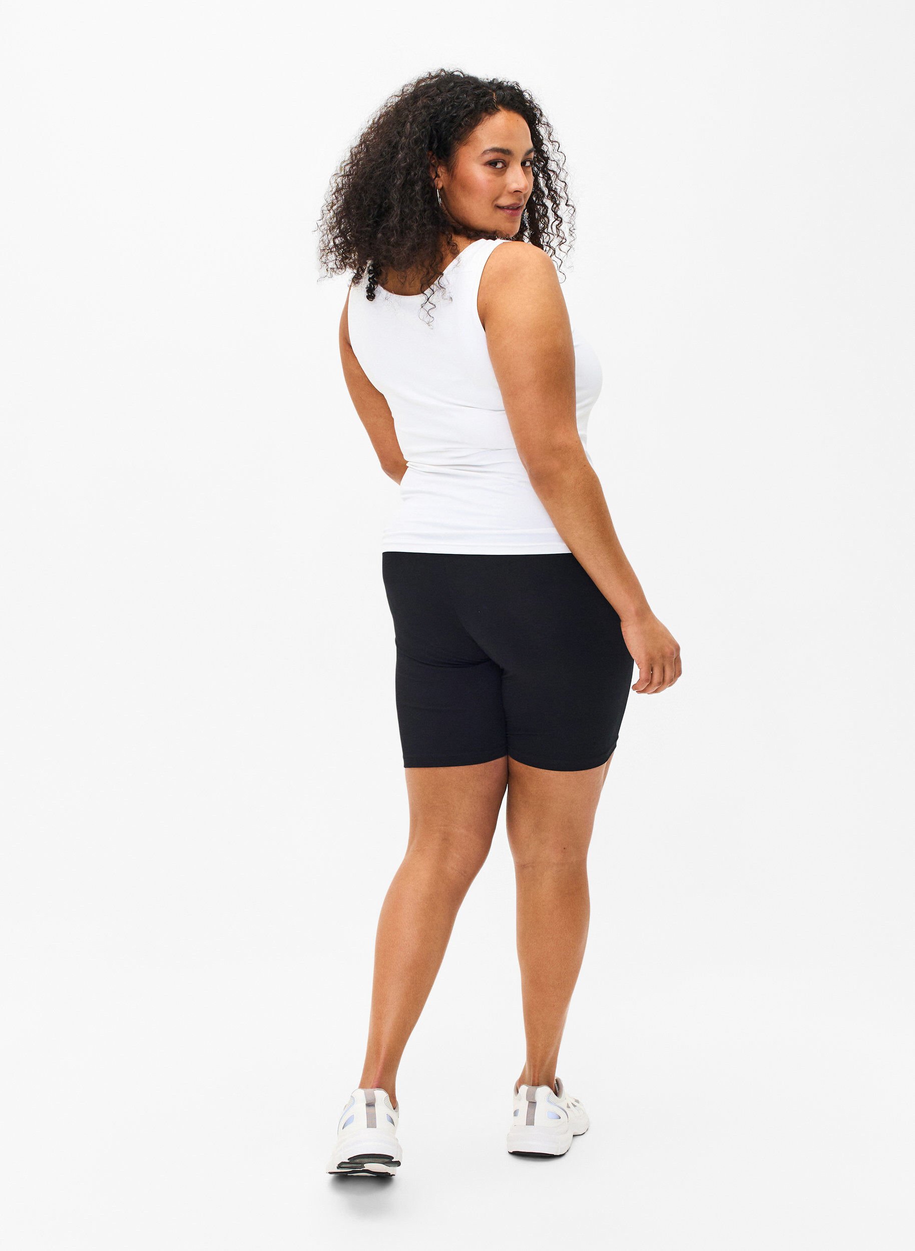 Zizzi FLASH - 2-pakk legging-shorts, Svart, Model image number 2