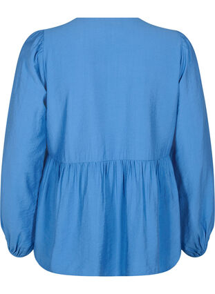 Zizzi Viskosebluse med sløyfer og lange ermer, Riverside Black Bow, Packshot image number 1