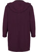 Lang strikket cardigan med ull og hette, Potent Purple Mel., Packshot image number 1