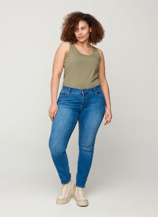 Ekstra slim Sanna jeans, Blue denim, Model image number 0