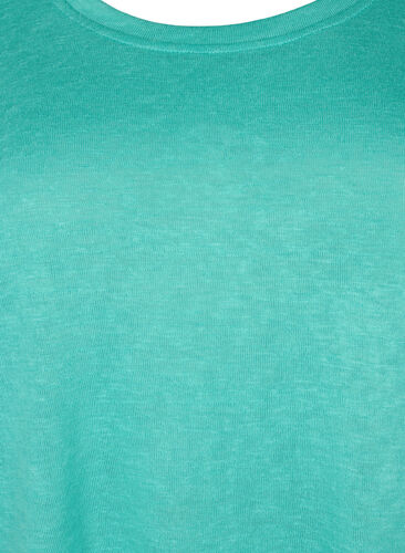Bluse med 3/4-ermer, Turquoise, Packshot image number 2