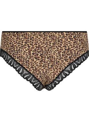 Truse med leopardmønster og blonder, Leopard Print, Packshot image number 1