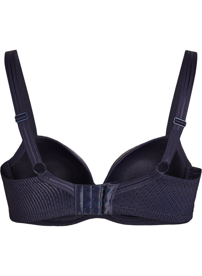 Formpresset bøyle-BH med mønster, Blå, Packshot image number 1