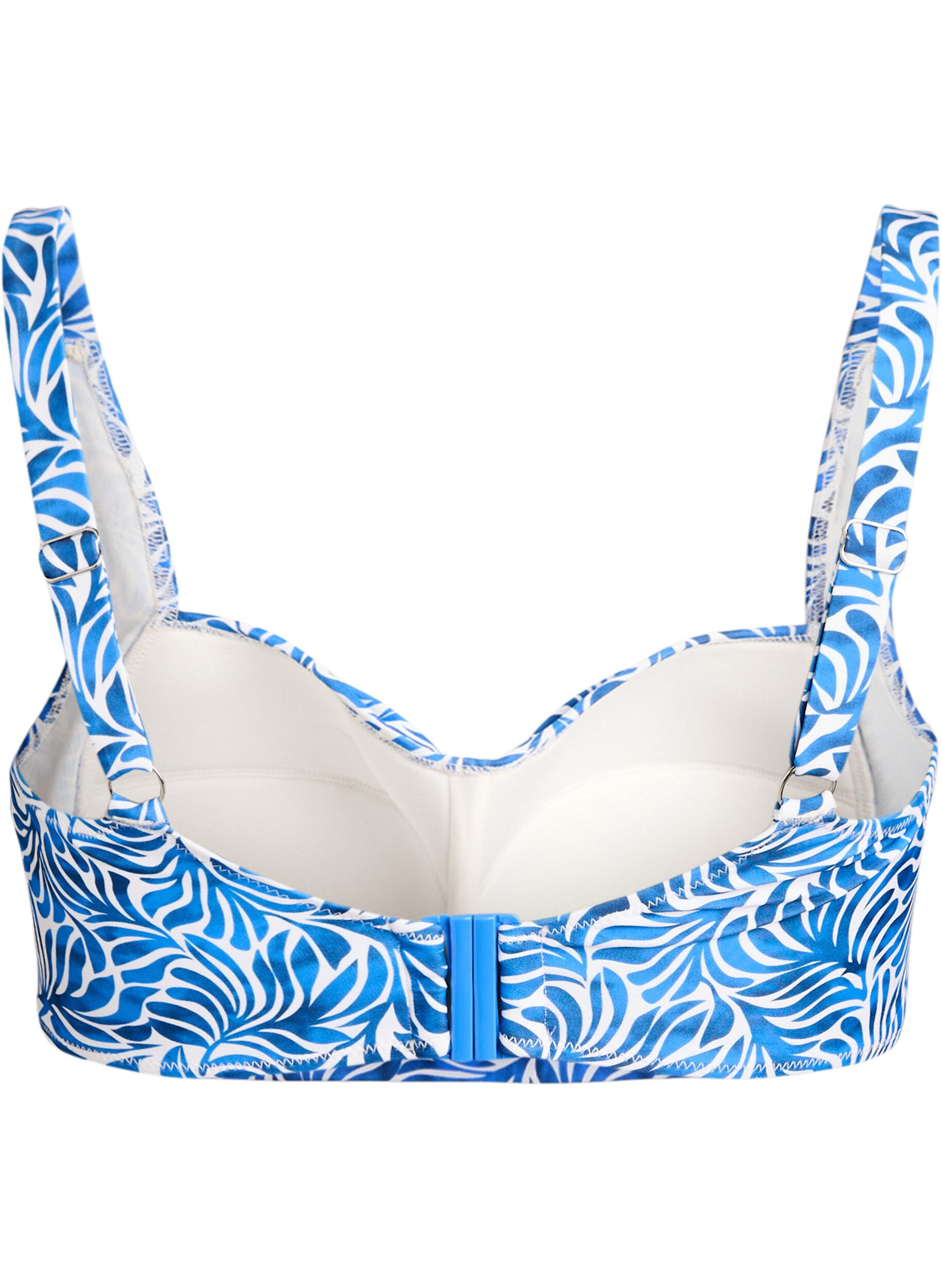 ZizziPolstret bikinioverdel med trykk, Bl&aring;, Packshot image number 1
