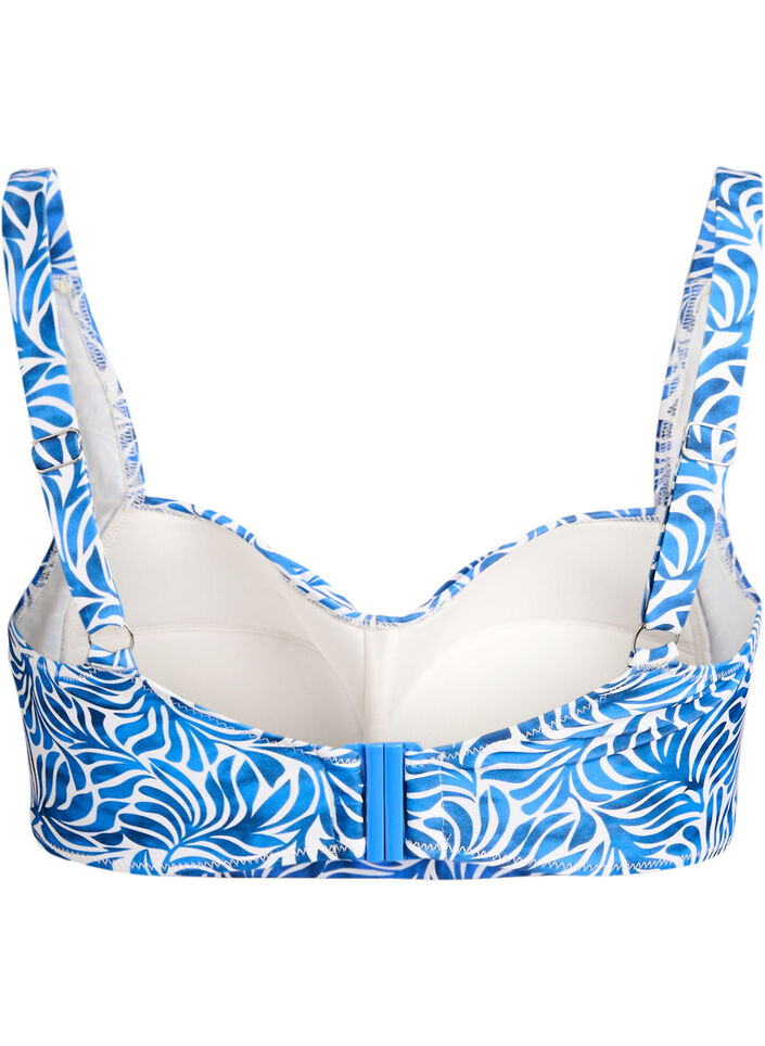 Polstret bikinioverdel med trykk, Bl&aring;, Packshot image number 1