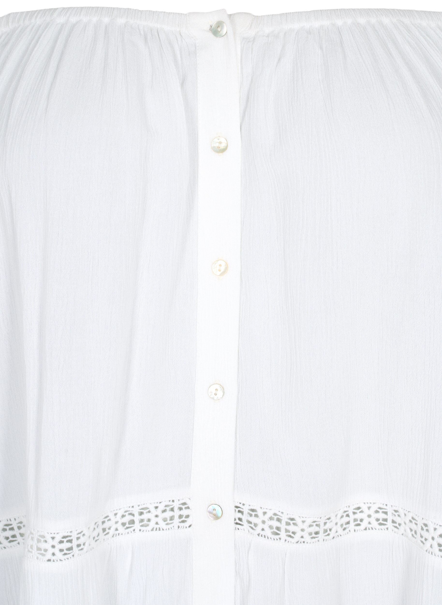 Zizzi Strandtunika med off-shoulder, White, Packshot image number 2