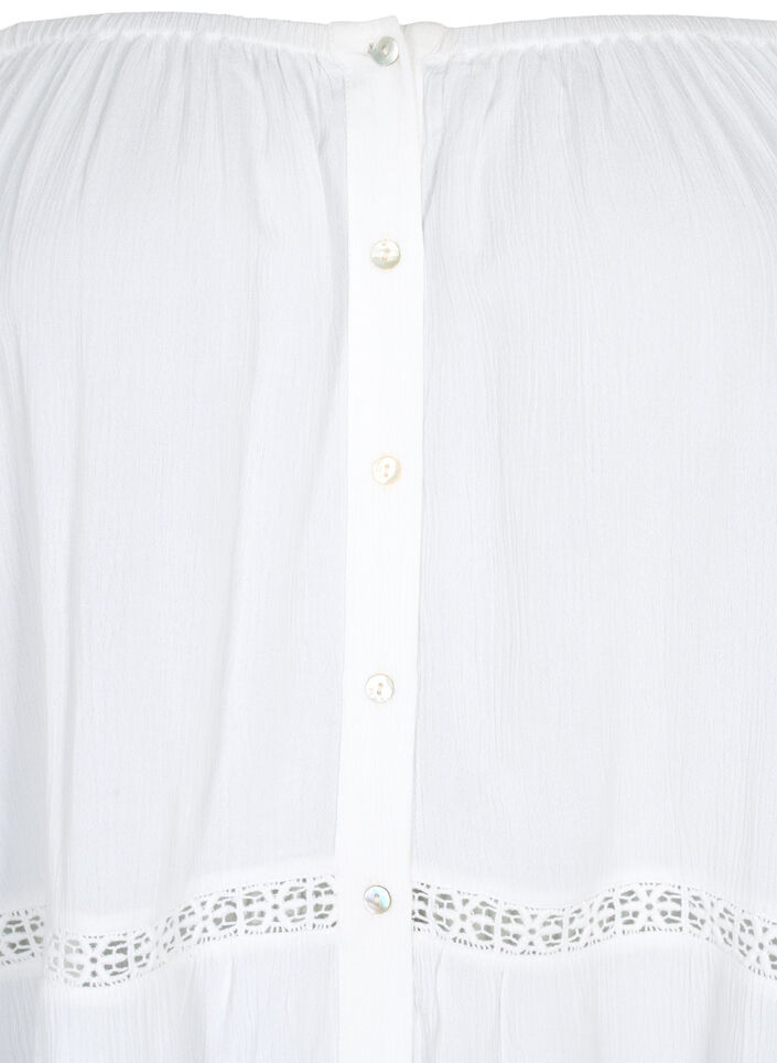 Strandtunika med off-shoulder, White, Packshot image number 2
