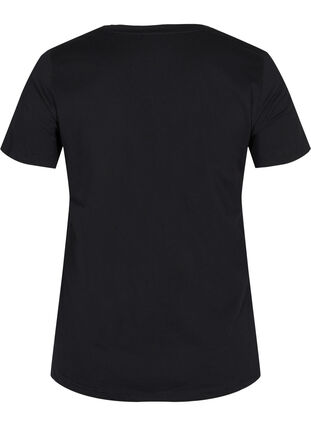 T-skjorte i bomull med trykk, Black w. Gold Foil , Packshot image number 1