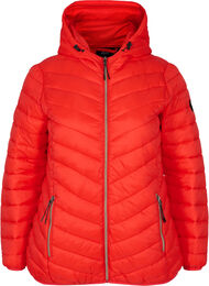 Lettvektsjakke med hette, Fiery Red