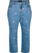 Mille mom-fit jeans med broderi, Blå, Packshot image number 0