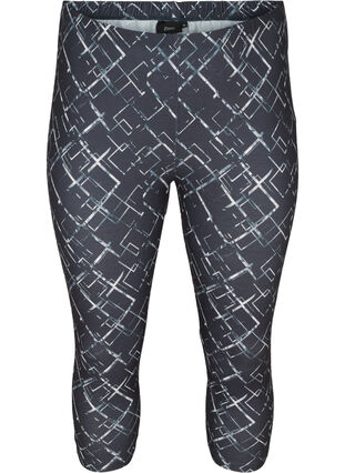 3/4-leggings med mønster, Grey Graphic AOP, Packshot image number 0