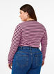 Stripete bluse med lange ermer, Rosa, Model image number 2