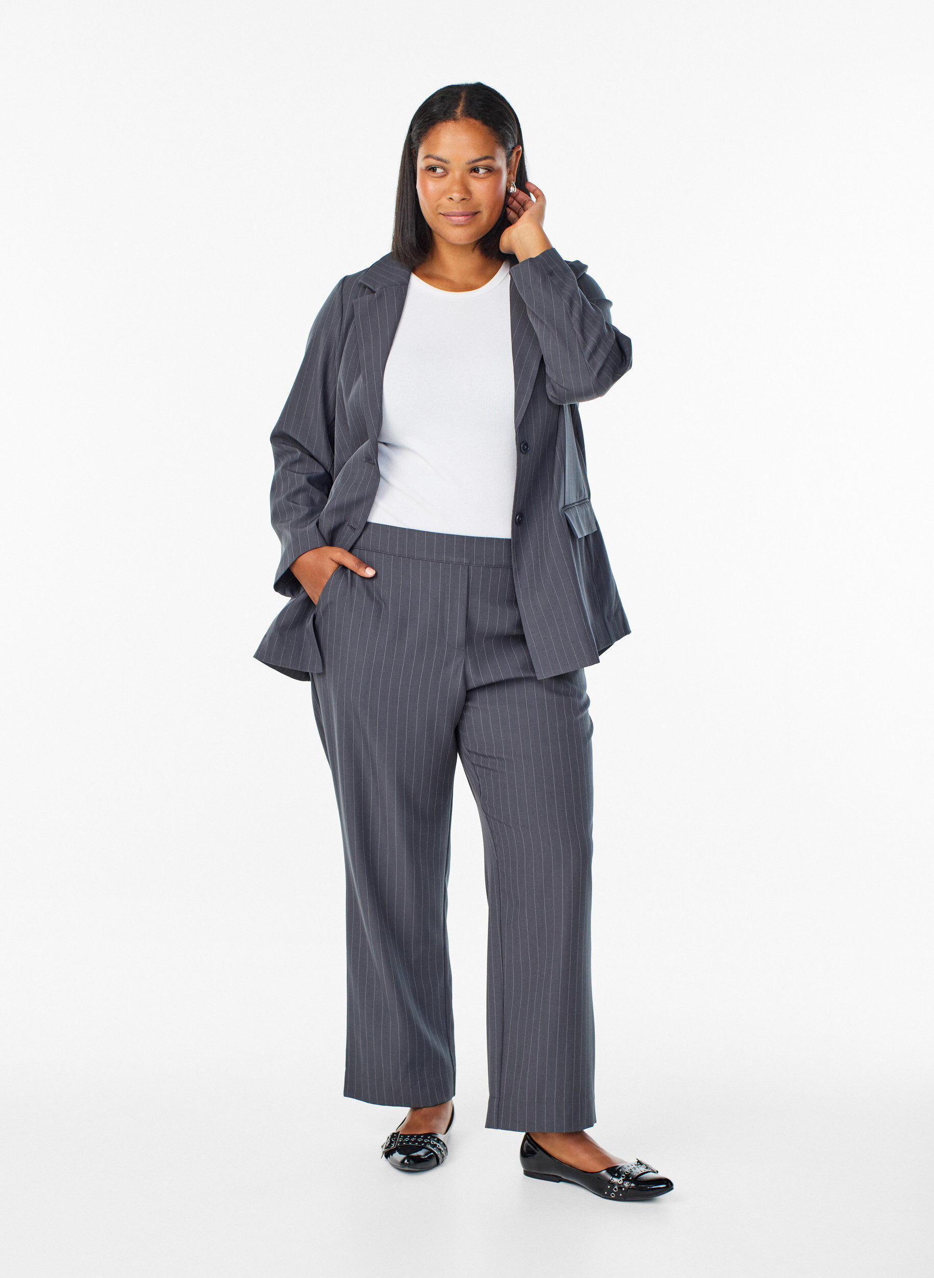 FLASH - Loose bukser med lommer, Gr&aring;, Model