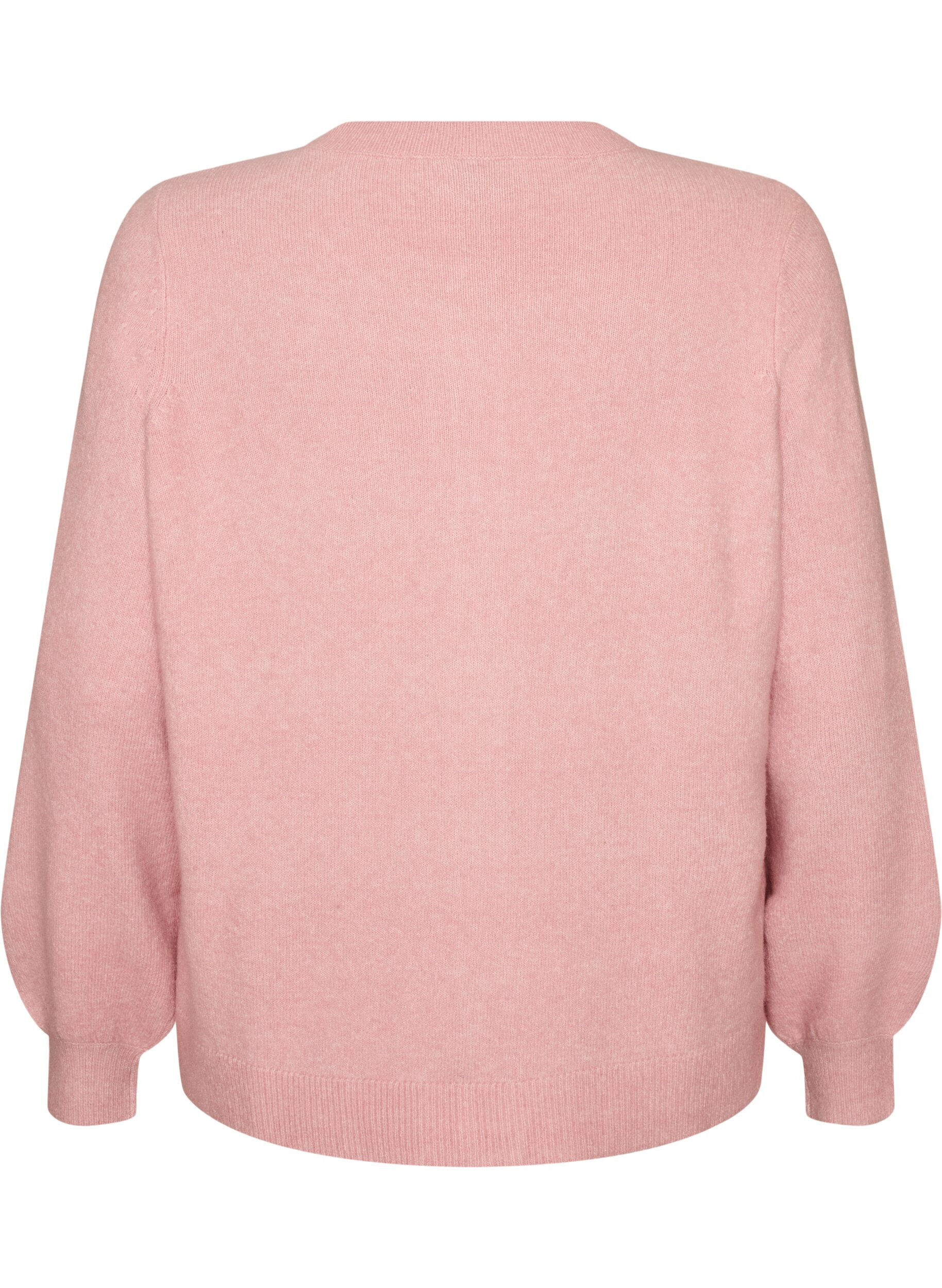 ZizziCardigan i myk strikk med gullfargede knapper, Rosa, Packshot image number 1