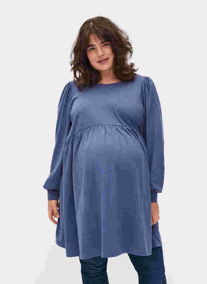 Tunika til gravide med puffermer, Nightshadow Blue, Model image number 0