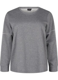 Genser med kontrastfargede sømmer, Medium Grey Mél